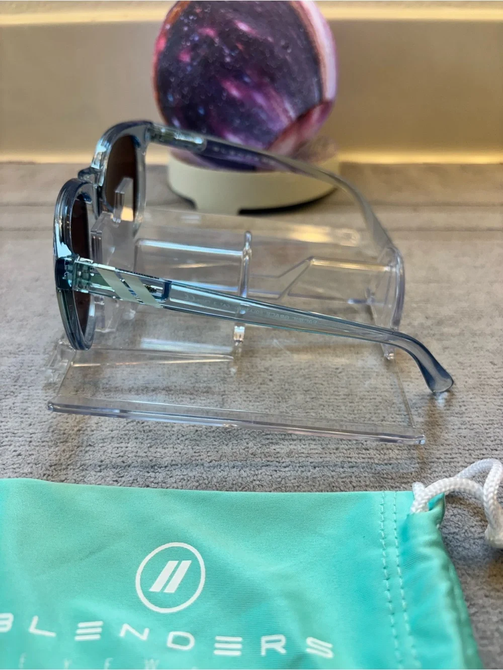 Blenders Kids Clear Blue Frames with Pink Mirrored Lenses